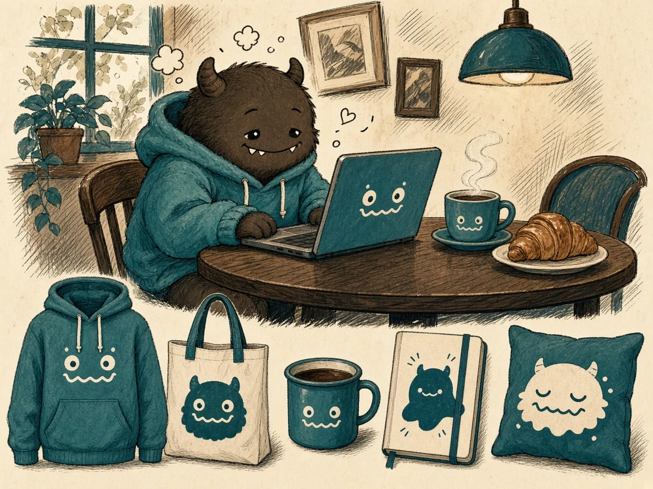 Kofemonstrik Hoodie advertisement